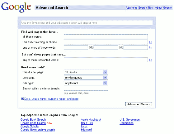 advanced google search