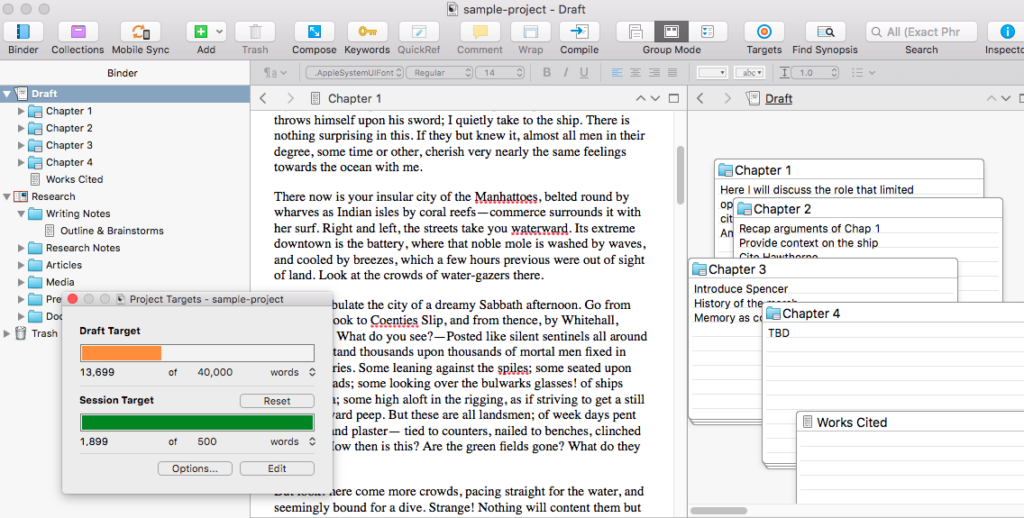 how to insert page breaks in scrivener