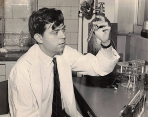 Sam Barondes, MD, in his laboratory at Albert Einstein College of Medicine in 1969.