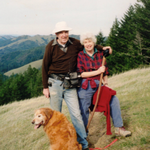  Robert Praetzel and Nancy Donnelly Praetzel hiking in Marin County, California.