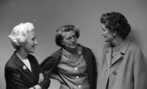Three women: Sylvia McLaughlin, Kay Kerr, and Esther Gulick