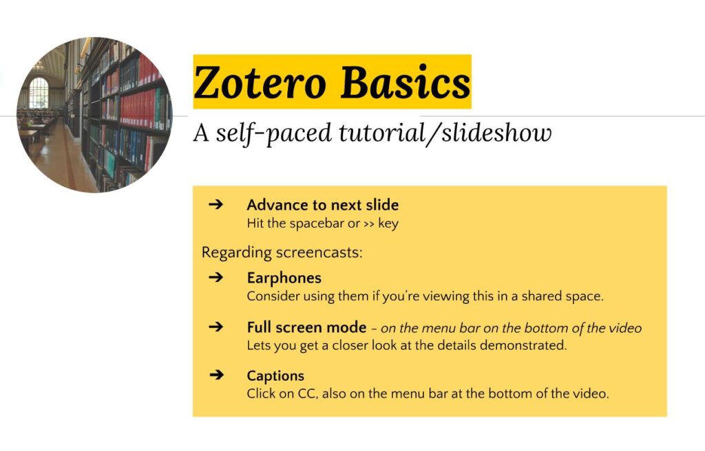 Zotero Basics