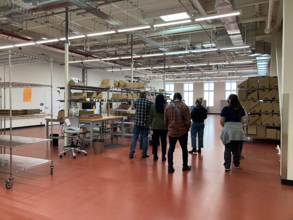 NRLF workroom with tour attendees