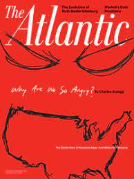 Atlantic magazine cover with angry face drawing and words "why are we so angry?"
