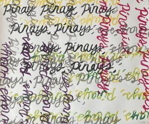 Silkscreen by Christine Santos entitled Urgent Lexicon: Pinay