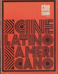 This picture shows the title page and cover of Cine Cubano Journal for 1960-1962