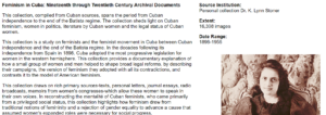 Feminism in Cuba: Nineteenth through Twentieth Century Archival Documents