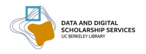 artistic logo and text that reads Data and Digital Scholarship Services UC Berkeley Library